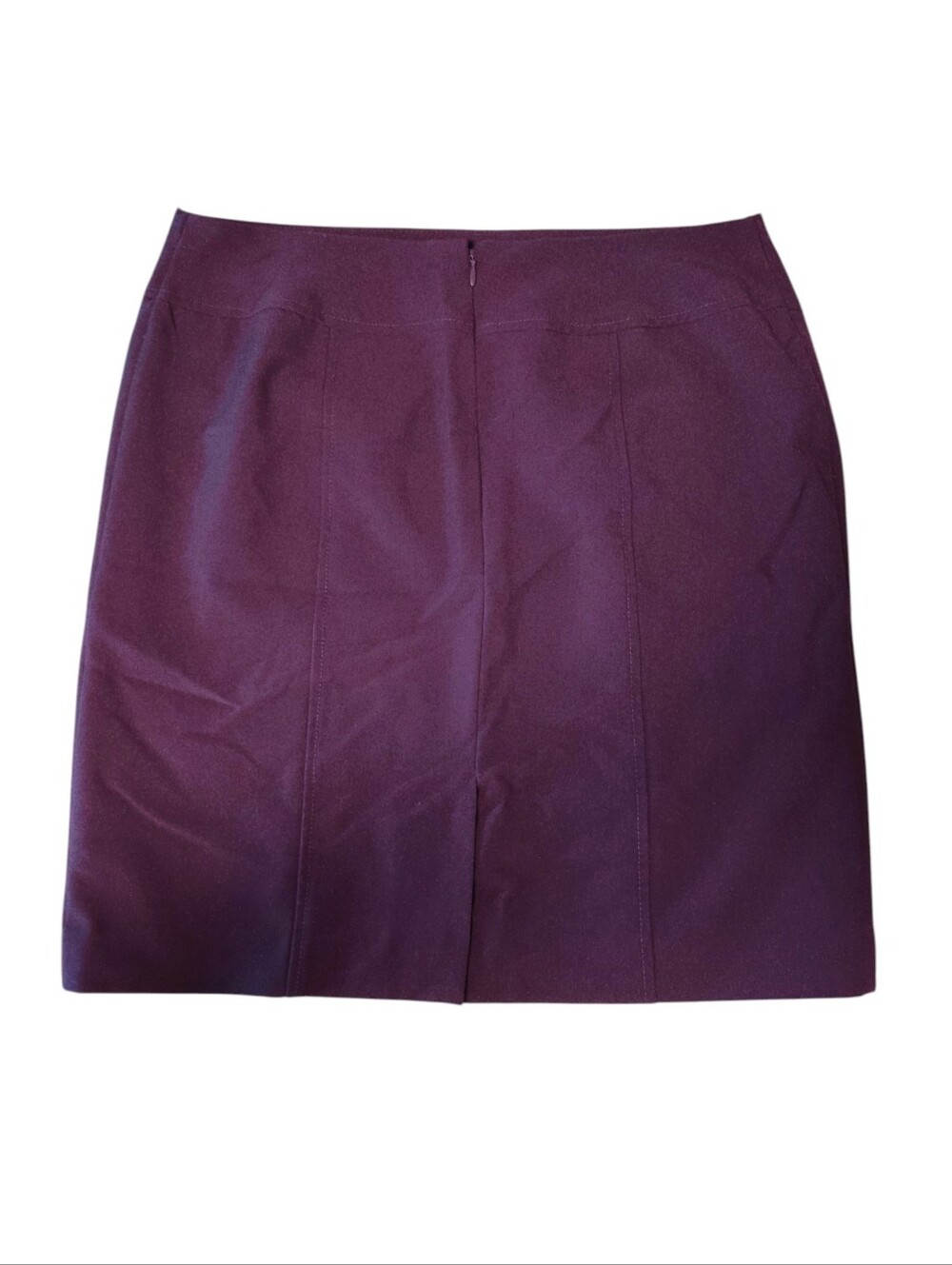 Worthington Dark Purple Straight Mini Skirt Lined SZ 12 Petite Officewear - Picture 5 of 8